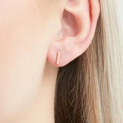 Stäbchen Ohrstecker aus rosévergoldetem 925er Silber LSE0026