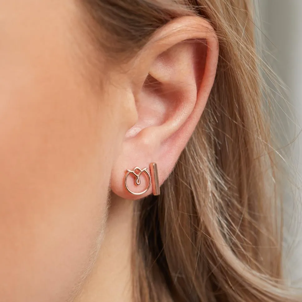 Stäbchen Ohrstecker aus rosévergoldetem 925er Silber LSE0026