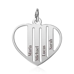 Sterlingsilber Anhänger in Herzform, gravierbar SP0989SL