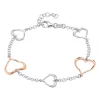Sterlingsilber Armband Herzen rosévergoldet SB0396