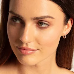 Sterlingsilber Creolen Classic Rosé mit Zirkonia CR629-416-14