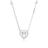 Sterlingsilber Kette poliert mit Herz Zirkonia SN0340