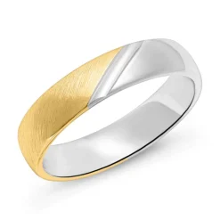 Sterlingsilber Ring für Herren, teilvergoldet R8609SL