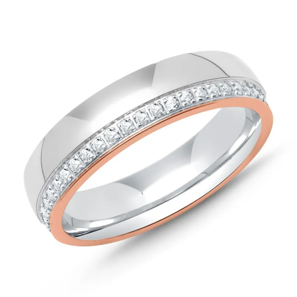 Sterlingsilber Ring Silber Roségold Zirkonia R8583czSL