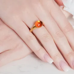 Sterlingsilber Ring vergoldet mit Steinbesatz SR0257SL