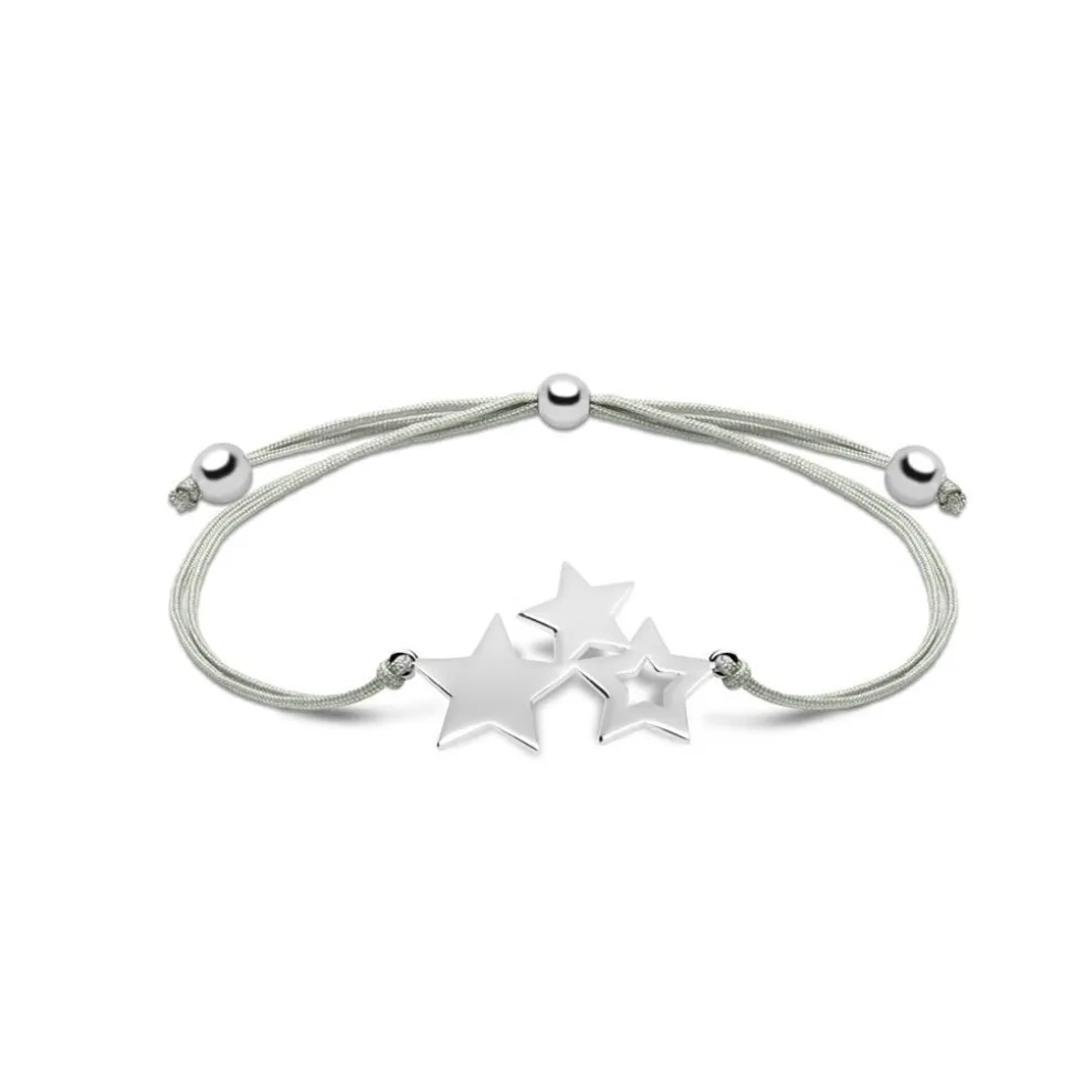 Stern Armband aus Textil und 925er Silber SB0448