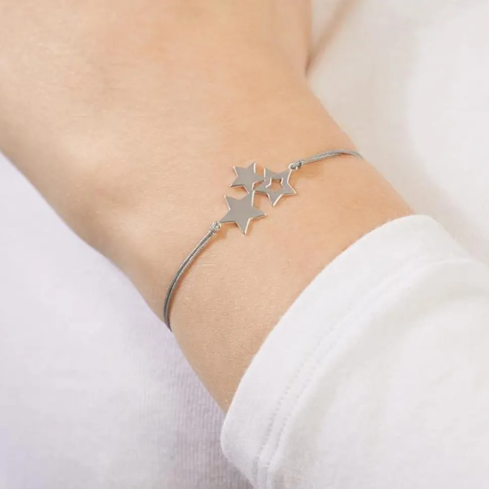 Stern Armband aus Textil und 925er Silber SB0448