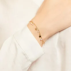 Stern Armband aus vergoldetem 925er Silber mit Zirkonia SB0373