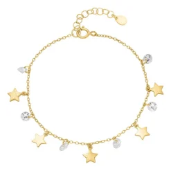 Stern Armband aus vergoldetem 925er Silber mit Zirkonia SB0373