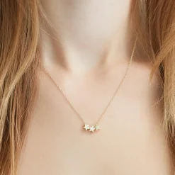 Sternenkette aus vergoldetem Sterlingsilber LSN0013