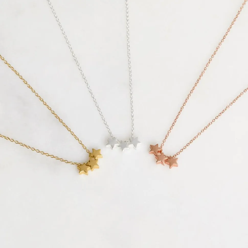 Sternenkette aus vergoldetem Sterlingsilber LSN0013