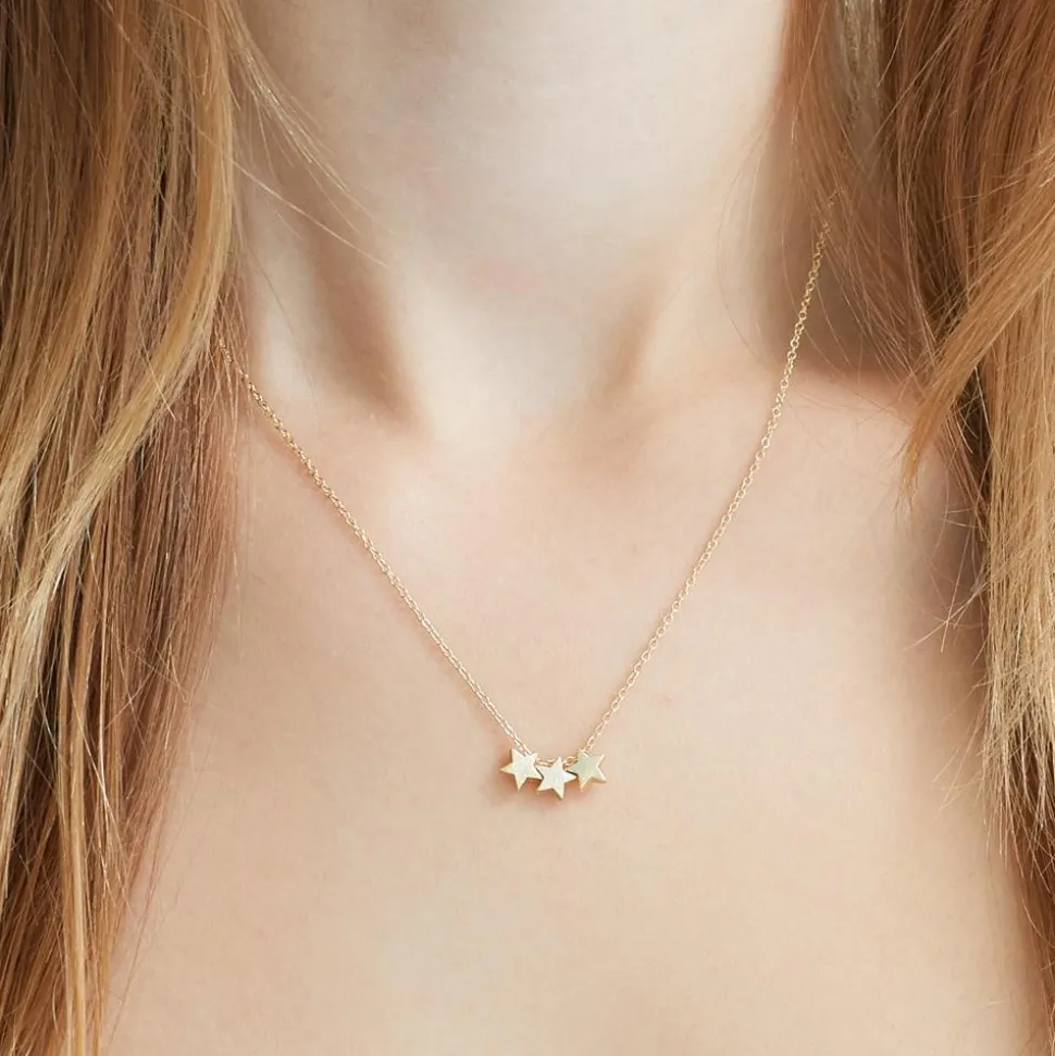 Sternenkette aus vergoldetem Sterlingsilber LSN0013