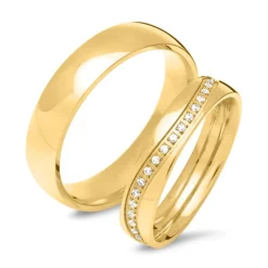 Stilvolle Partnerringe aus vergoldetem Edelstahl R9222s