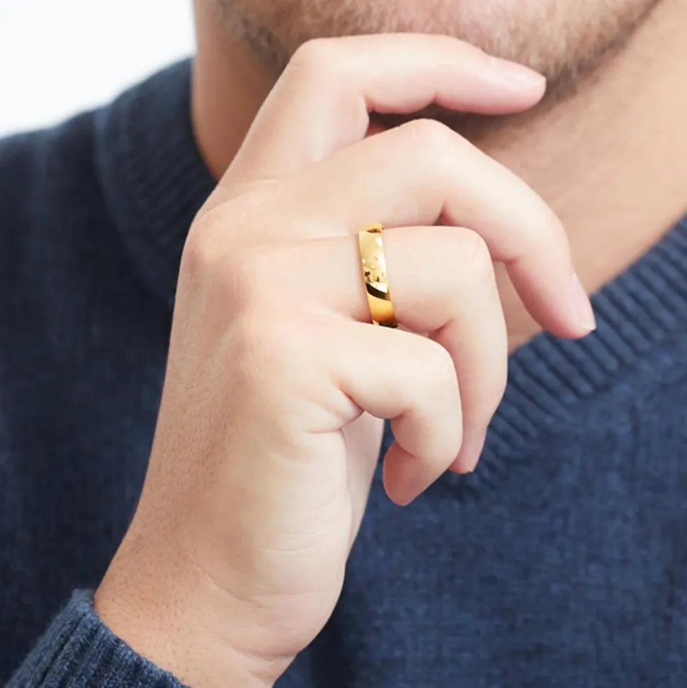 Stilvolle Partnerringe aus vergoldetem Edelstahl R9222s