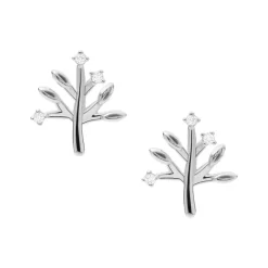 Tannenbaum Ohrstecker aus 925er Silber mit Zirkonia JFS00548040