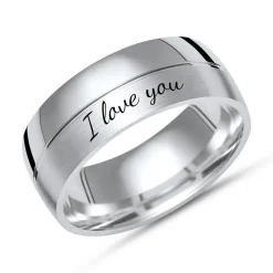 Teilpolierter 925 Silberring inkl. Lasergravur R8510lge