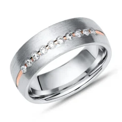 Teilpolierter Damenring 925er Silber R8580czSL