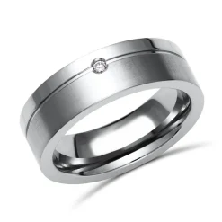 Teilpolierter Titanring in 6mm Breite TR0107SL