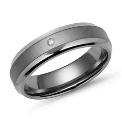 Teilpolierter Titanring in 6mm Breite TR0097SL