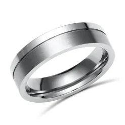 Teilpolierter Titanring in 6mm Breite TR0106SL