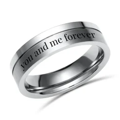 Teilpolierter Titanring Lasergravur 6mm TR0106lge