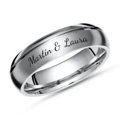 Teilpolierter Titanring Lasergravur 6mm TR0044lge