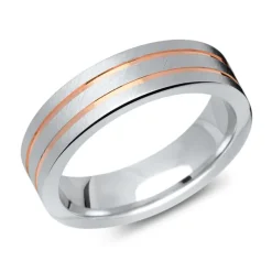 Teilvergoldeter 925er Silber Herrenring R8565SL