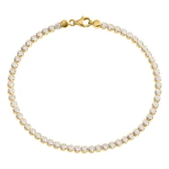 Tennisarmband aus 585er Gelbgold mit weißen Zirkonia GB0043-14KG