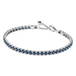 Tennisarmband für Damen, 925er Silber, blaue Kristalle 591469C02