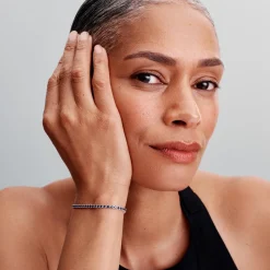 Tennisarmband für Damen, 925er Silber, blaue Kristalle 591469C02