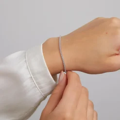 Tennisarmband mit lab grown Diamanten, Weißgold, Platin BDB0029LG-WSL