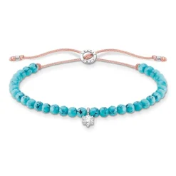 Textilarmband mit türkisen Perlen und Zirkonia A1987-905-17-L20V