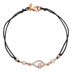 Textilarmband Silber rosé vergoldet Zirkonia TXB0073