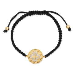 Textilarmband vergoldeter Silberanhänger TXB0120