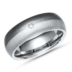 Titan- & Silberring mit Diamant 0,02ct TR0014SL