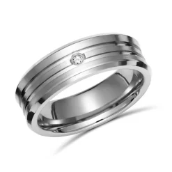 Titanring matt mit Glanzrillen 6mm TR0101SL
