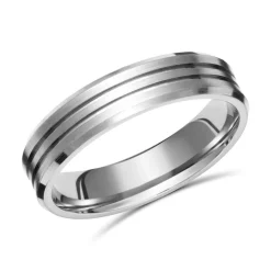 Titanring matt mit Glanzrillen 6mm TR0100SL
