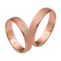 Trauringe aus Roségold mit 5 Diamanten RAU0256-KRs