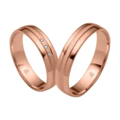 Trauringe aus Roségold mit 3 Brillanten RAU0243-KRs