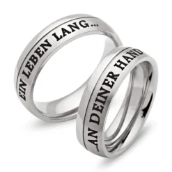 Trauringe Edelstahl Eheringe mit Lasergravur R9111lg
