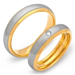 Trauringe Edelstahl Eheringe 5mm Gravur R9083s