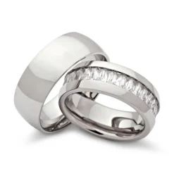 Trauringe Edelstahl Eheringe 8mm Gravur R9096s