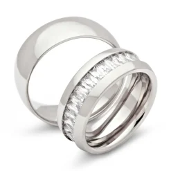 Trauringe Edelstahl Eheringe 8mm Gravur R9096s