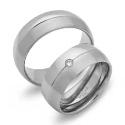 Trauringe Edelstahl Eheringe 8mm Gravur R9103s