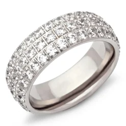 Trauringe Edelstahl Eheringe Zirkonia Gravur R9085s