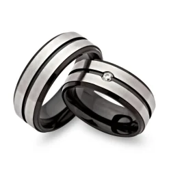 Trauringe Edelstahl Eheringe 8mm Gravur R9105s