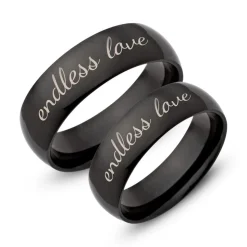 Trauringe Edelstahl Eheringe mit Lasergravur R9107lg