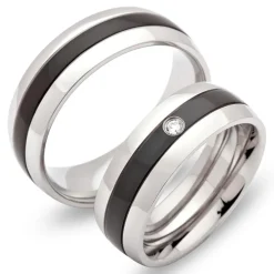Trauringe Edelstahl Hochzeitsringe 7mm Gravur R9108s