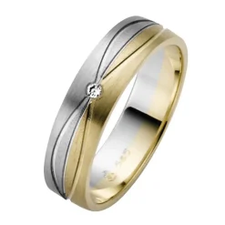 Trauringe Gelb- und Weißgold 5mm 50867