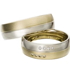 Trauringe Gelb- und Weißgold 7mm 50617